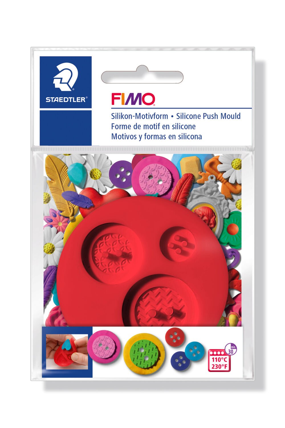 FIMO Staedtler Silicone push mould Button mould