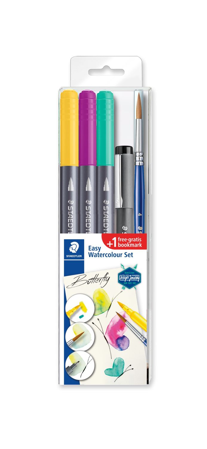 Staedtler Easy Watercolour Brush Pen set : Butterfly