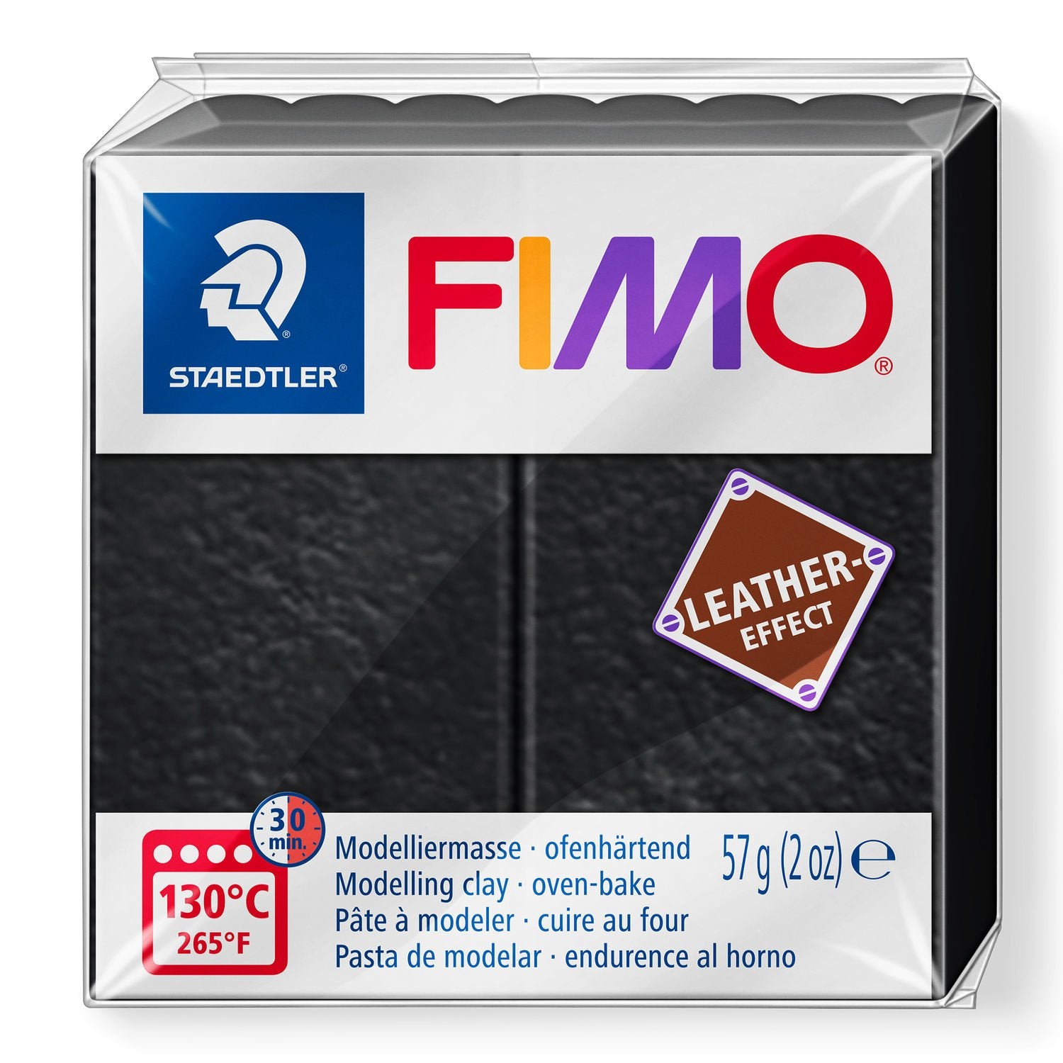 FIMO Leather Effects Clay 57 g 8010 - 909 Black