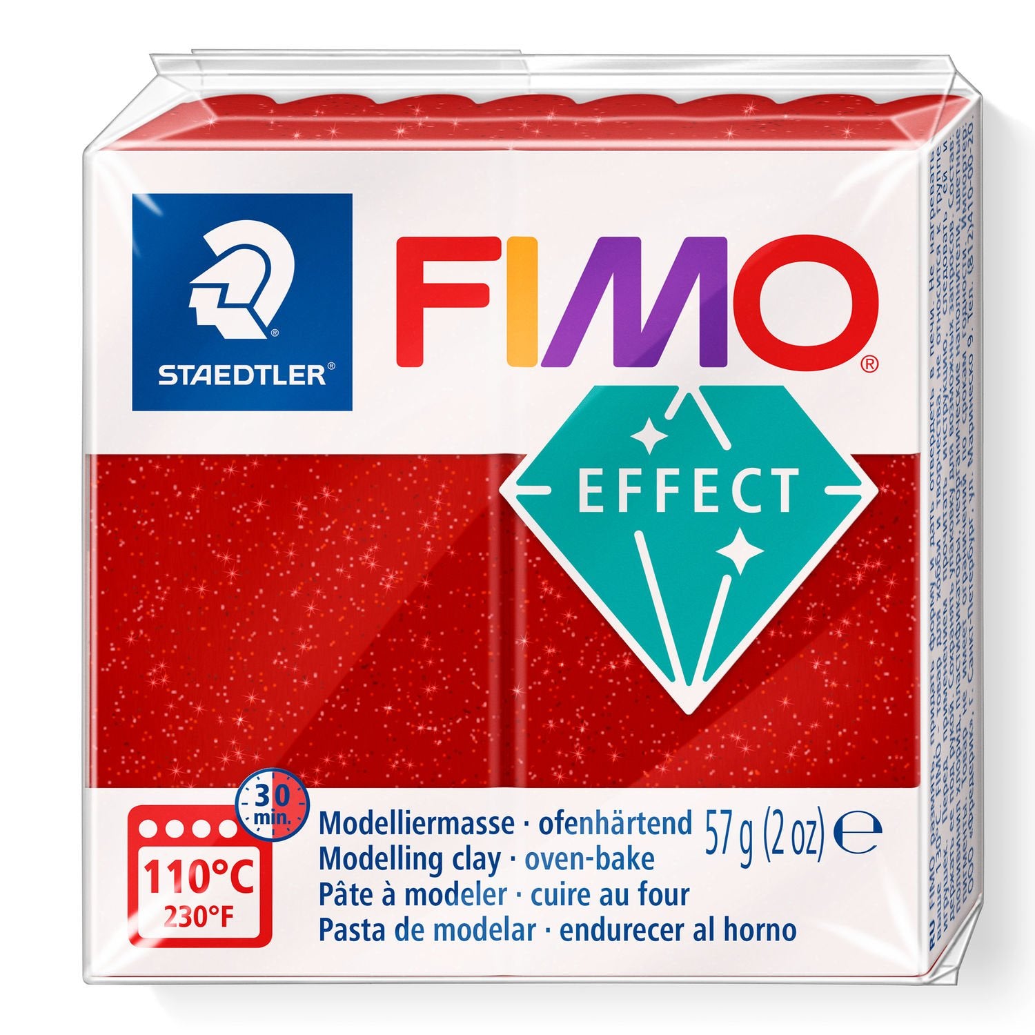FIMO Effects Clay 57g 8020-202 Glitter Red