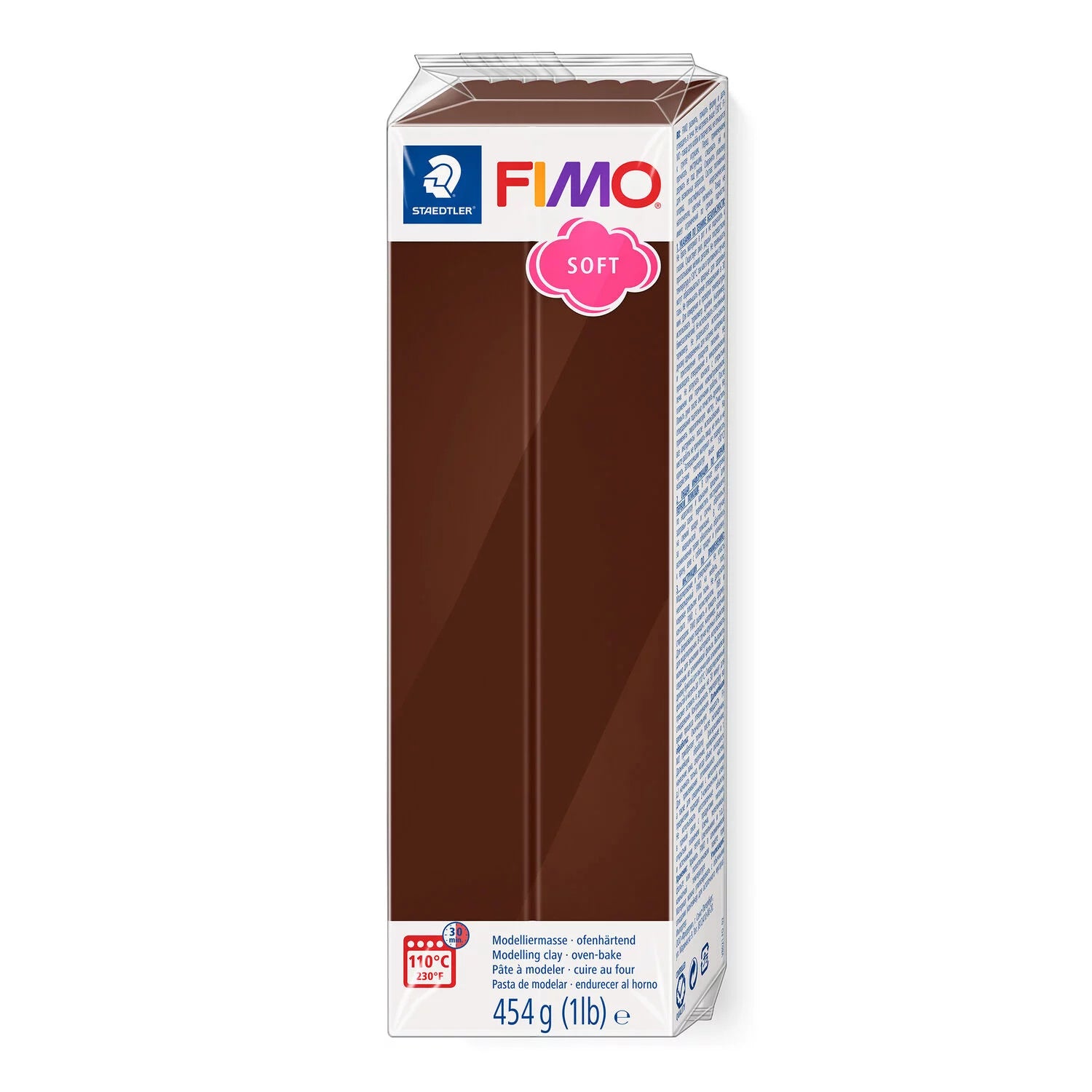 FIMO Large Block of Soft Clay 454g 8021-75 Chocolate