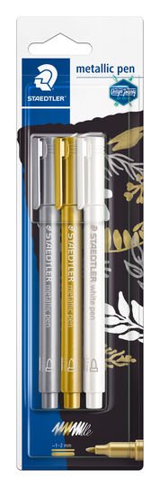 Staedtler 3 metallic pens in assorted