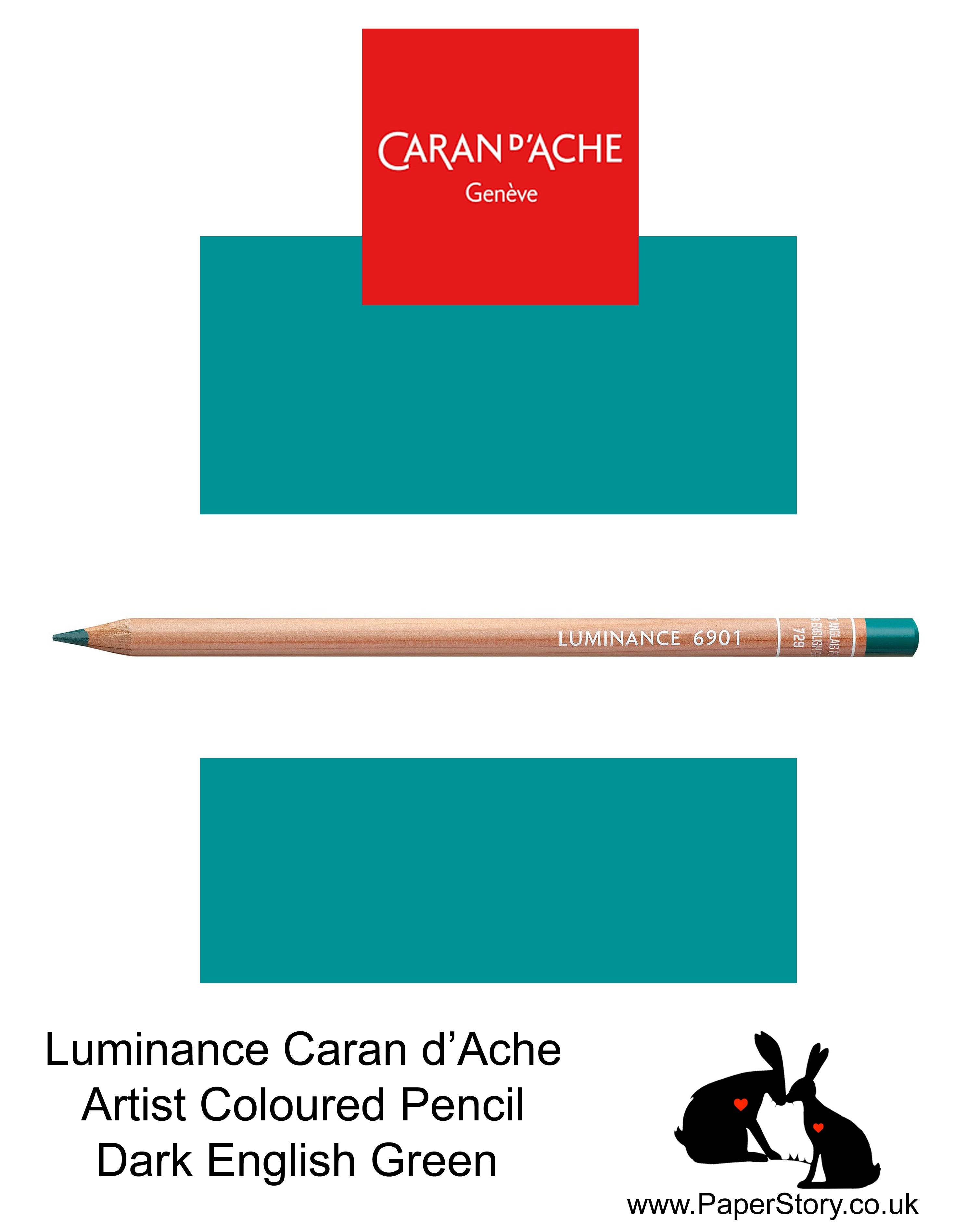 Caran d'Ache Luminance individual Artist Colour Pencils 6901 Dark English Green 729