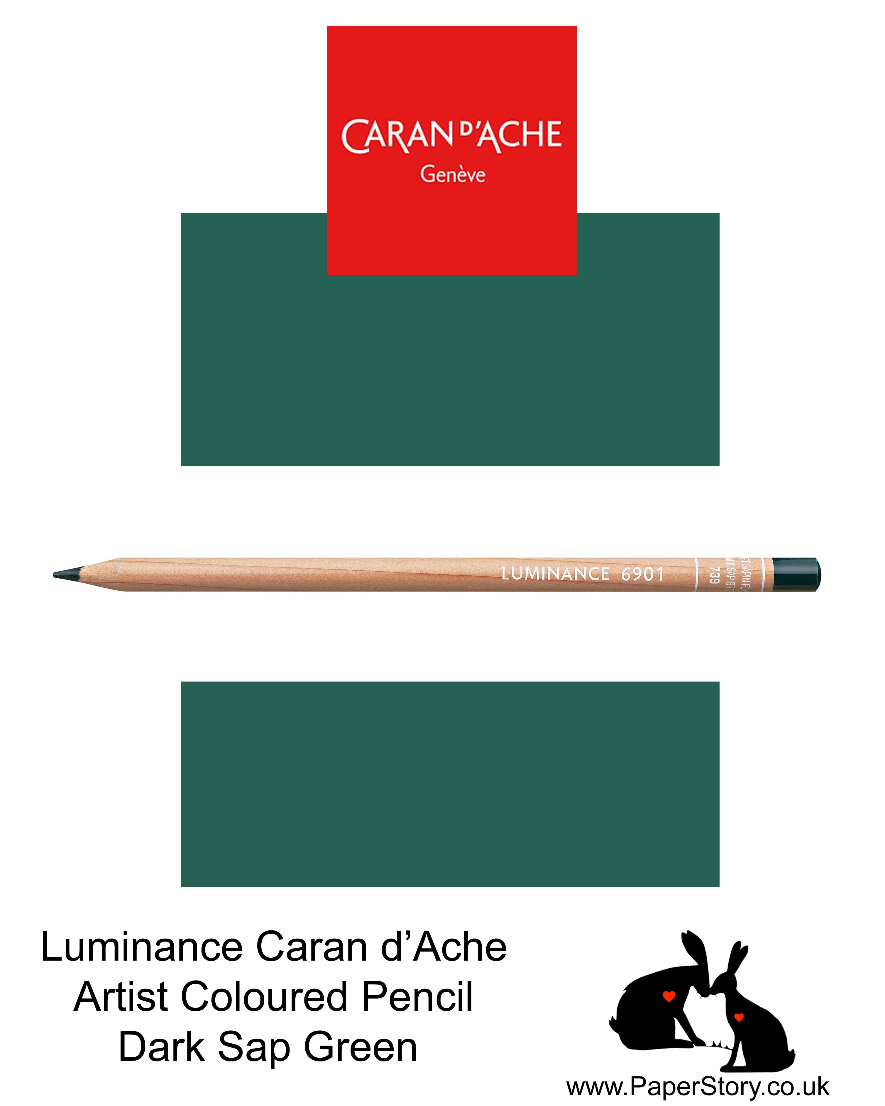 Caran d'Ache Luminance individual Artist Colour Pencils 6901 Dark Sap Green 739