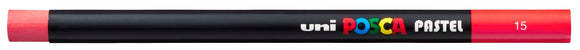 New Uni POSCA Pastel colours, Primary Red colour. These  new style wax and oil mixed pastel colours can be blended and overlaid, you can stipple, colour block, cross-hatch, scratch and outline. You can heat the sticks to create textured effects.