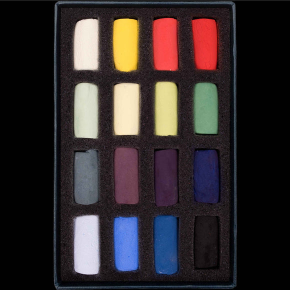 Unison soft pastel classic half stick starter set of 16 individual colours. This set contains a great selection of colour choices to introduce you to the Unison range. 