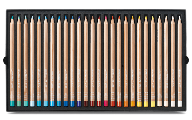 Caran d'Ache Luminance  76 colour assortment set of Artist Pencils + 2 full blenders