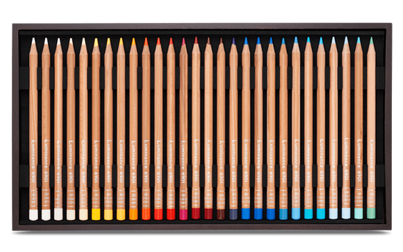 Caran d'Ache Luminance 6901 Professional Colour Wooden Pencil Gift Box of assorted 76 colours + 4 repeat colours + 2 full blenders & 2 Grafwood pencils