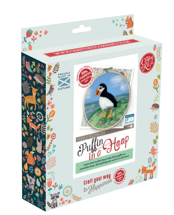 Puffin in a Hoop Needle Felting Craft Kit