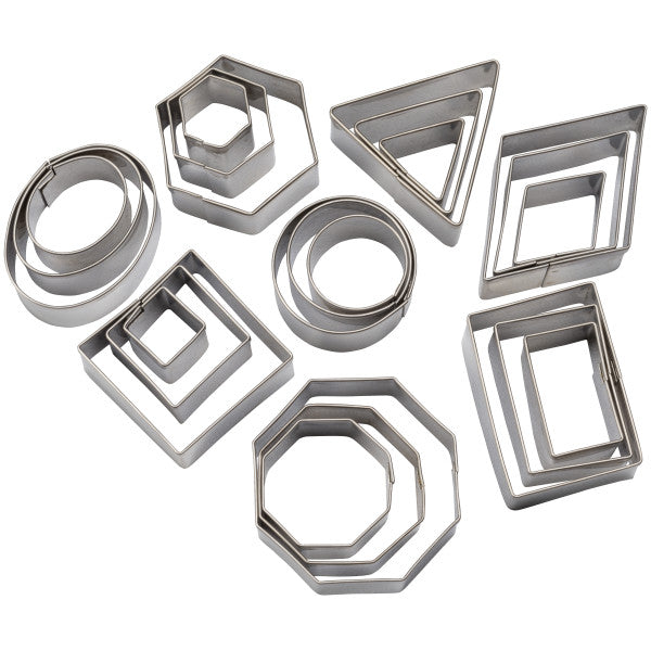 Geometric Stainless Steel Metal Cutters - 24 piece set