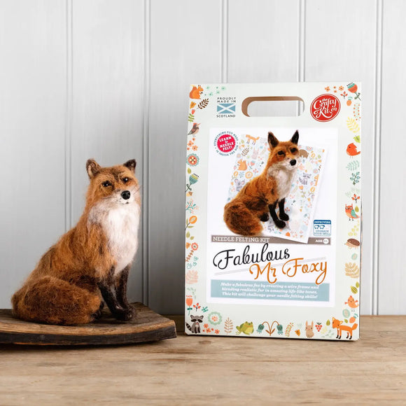 The Crafty Kit Company Fabulous Mr Foxy Needle Felting Craft Kit