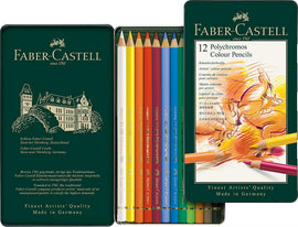 FABER CASTELL Polychromos Artists Pencils tin of 12