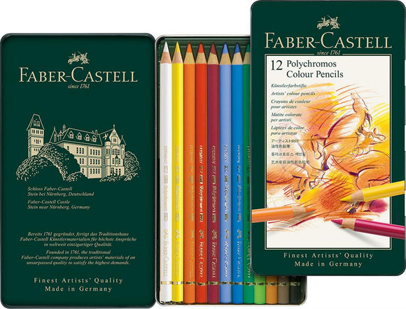 FABER CASTELL Polychromos Artists Pencils tin of 12