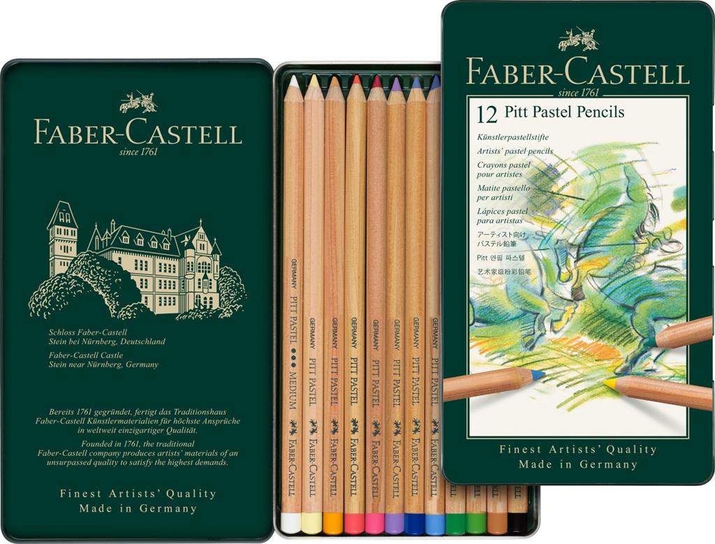 FABER CASTELL : PITT Pastel Pencil : Metal tin set 12