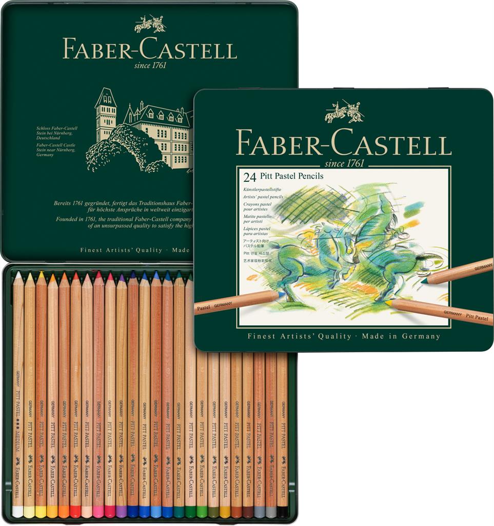 FABER CASTELL : PITT Pastel Pencil : Metal tin set 24