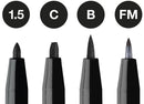 Faber Castell Pitt Artists Pen Set 4 (2.5,C,B, Fude Medium) Black