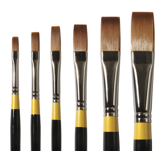 Daler Rowney System 3 Long Handle Brush SY44 Flat 10 Shape: Flat Hair Width: 19 mm Hair Length: 33 mm Handle Length: Long