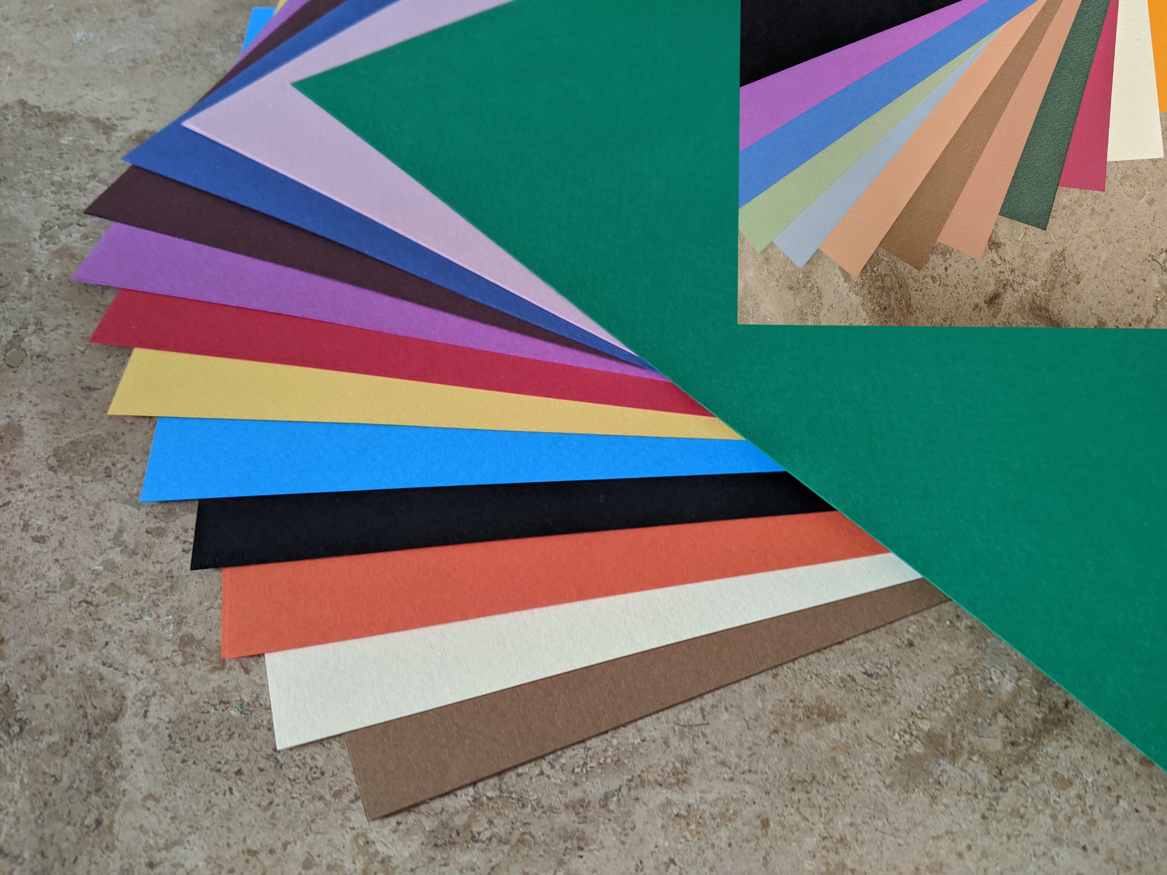 Starter pack of mixed colours A4 Hammered 160 gsm paper x 48 sheets