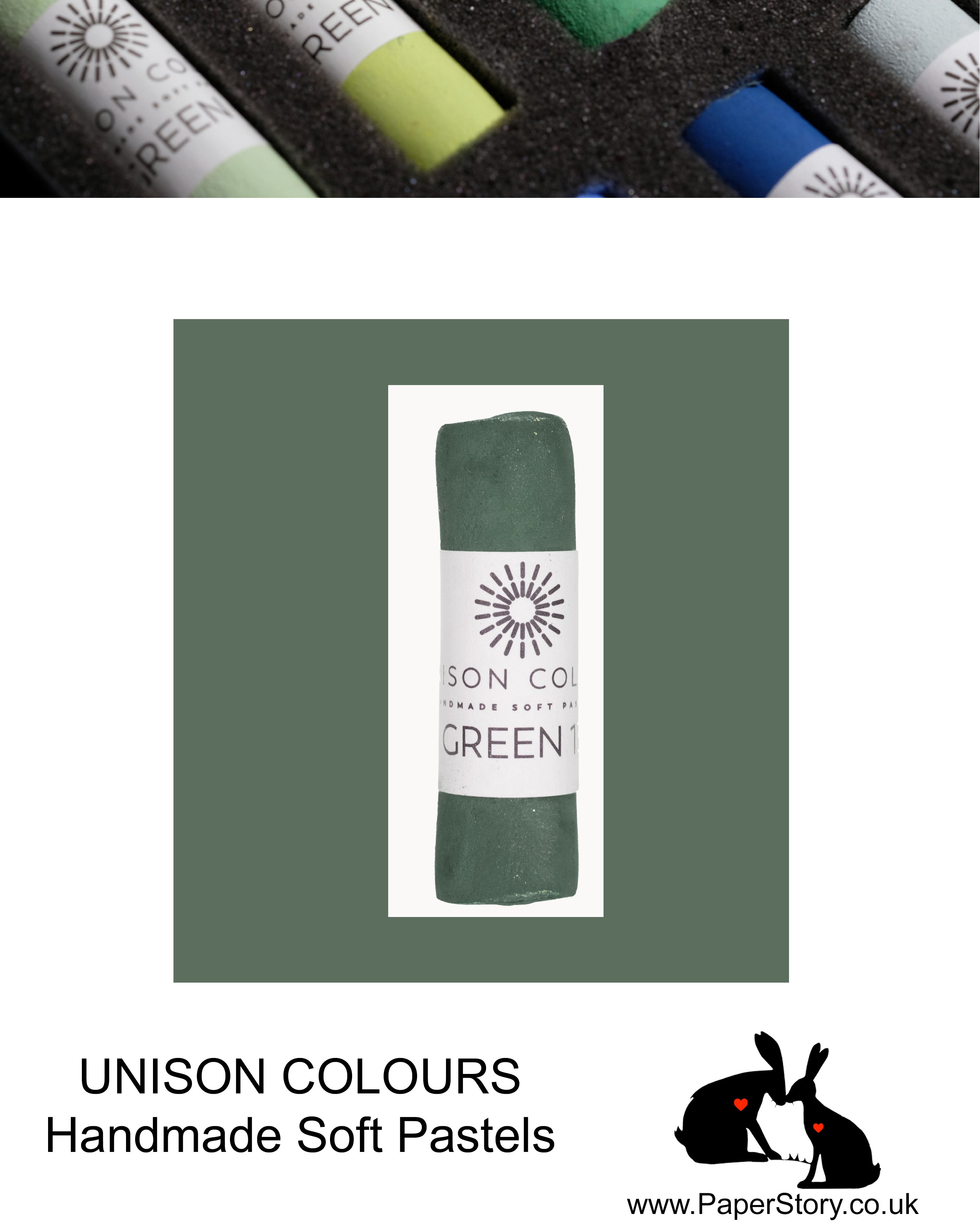 Unison Colour Handmade Soft Pastels Green 13 - Size Regular