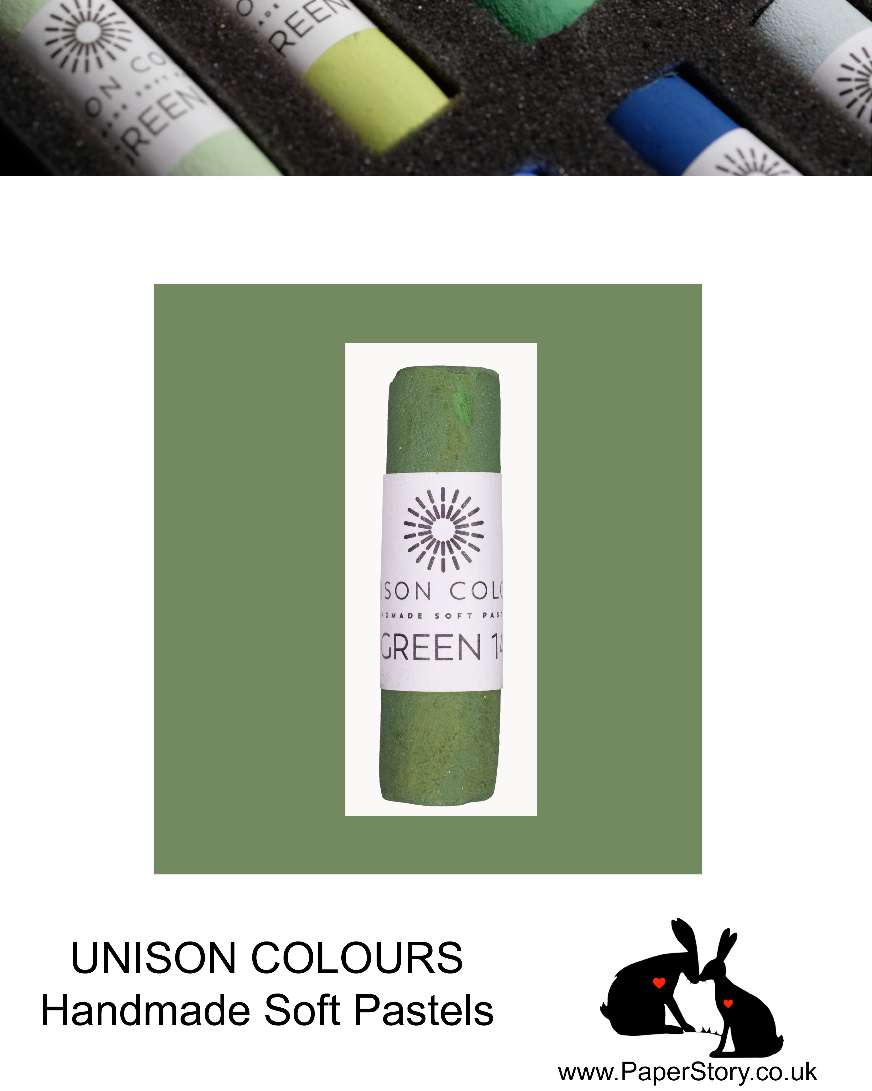 Unison Colour Handmade Soft Pastels Green 14 - Size Regular