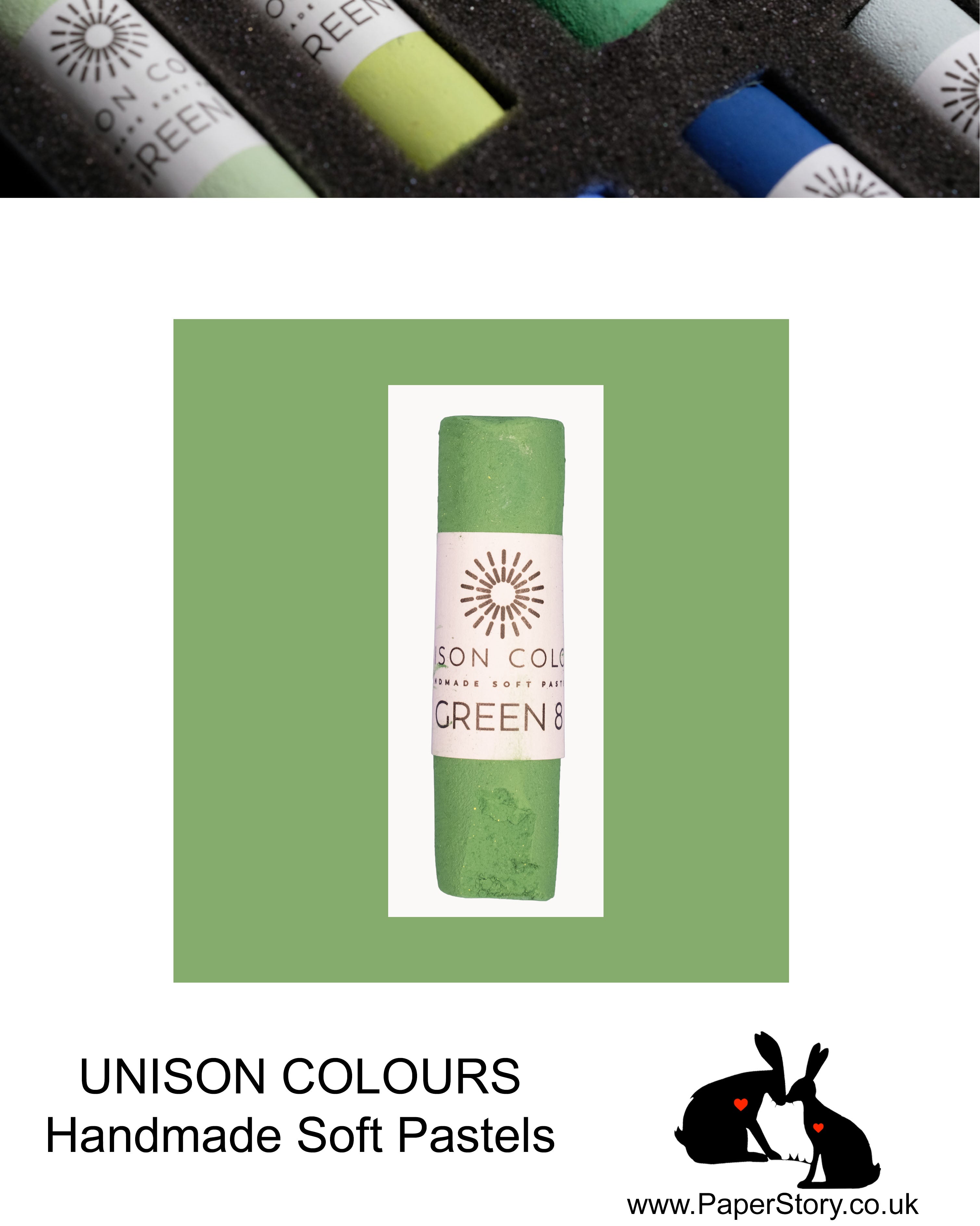 Unison Colour Handmade Soft Pastels Green 8 - Size Regular
