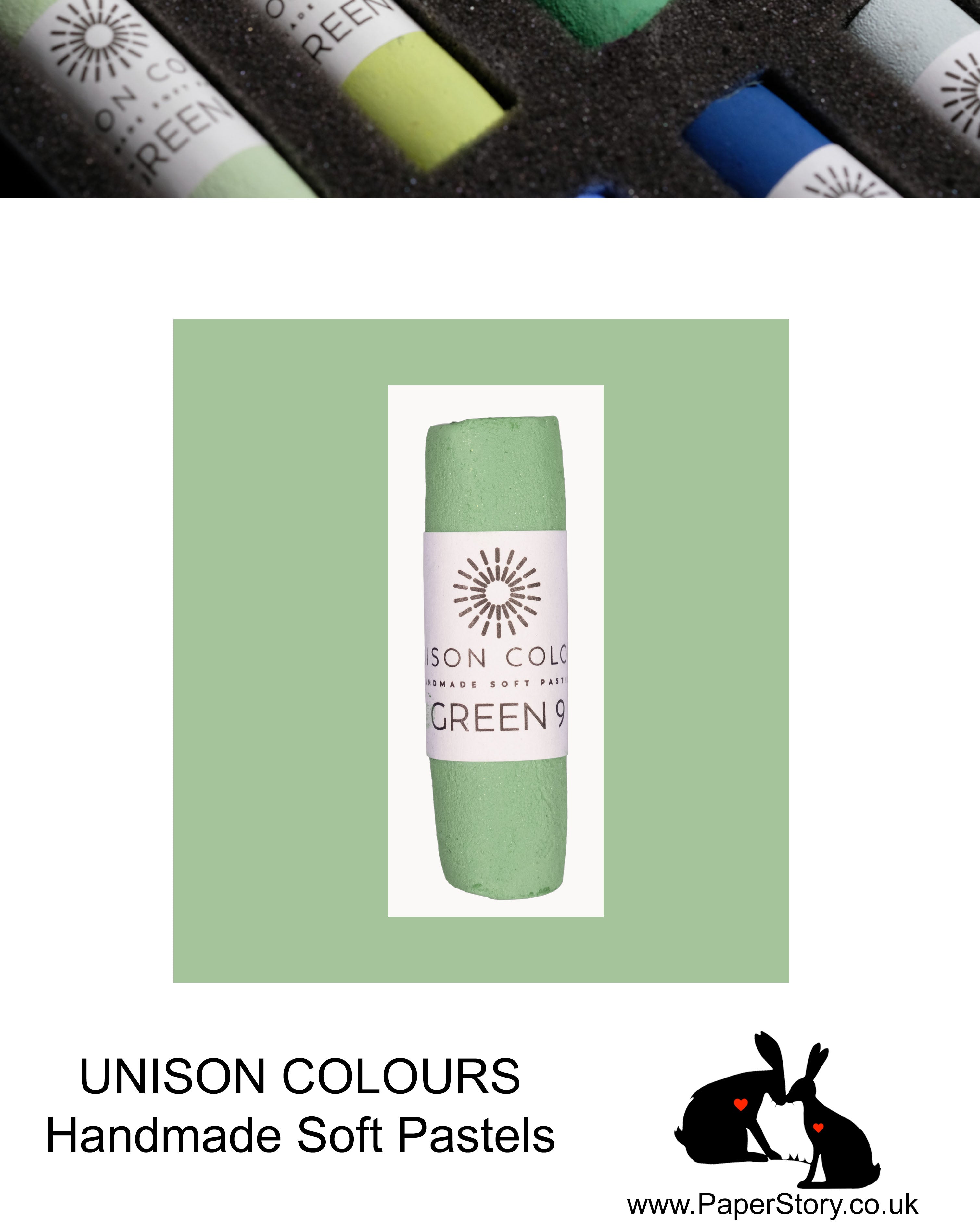 Unison Colour Handmade Soft Pastels Green 9 - Size Regular