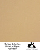 Curious Collection Curious Metallics Gold Leaf, soft warm gold. This unique metallic paper is unlike any other metallic shimmer surface, the natural underlying wove surface of Curious Metallics enhances the stunning metallic shimmer, whilst making it easier to print on with an inkjet printer