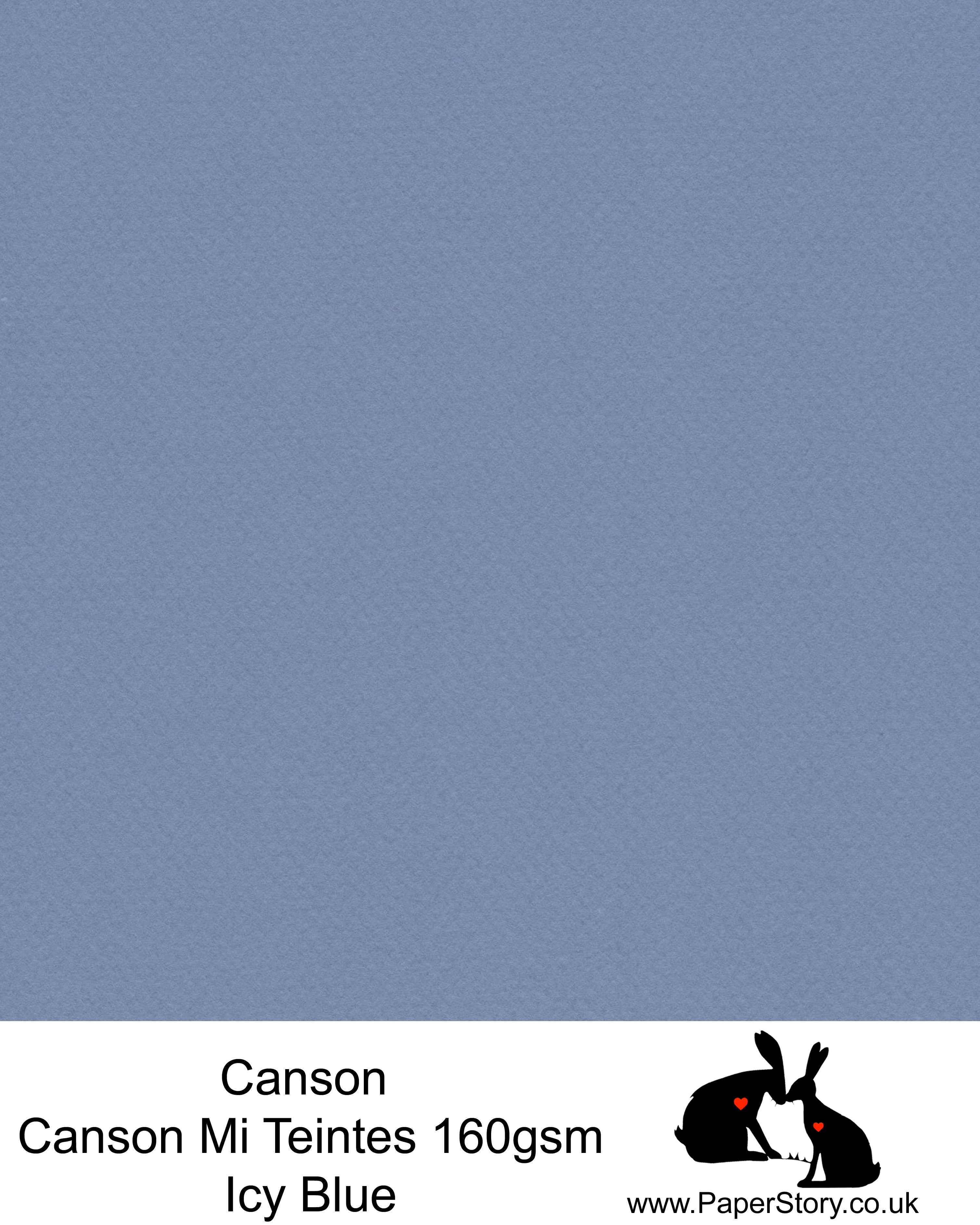 Canson Mi Teintes acid free, Icy Blue, hammered texture honeycomb surface paper 160 gsm. This is a popular and classic paper for all artists especially well respected for Pastel  and Papercutting made famous by Paper Panda. This paper has a honeycombed finish one side and fine grain the other. An authentic art paper, acid free with a  very high 50% cotton content. Canson Mi-Teintes complies with the ISO 9706 standard on permanence, a guarantee of excellent conservation  