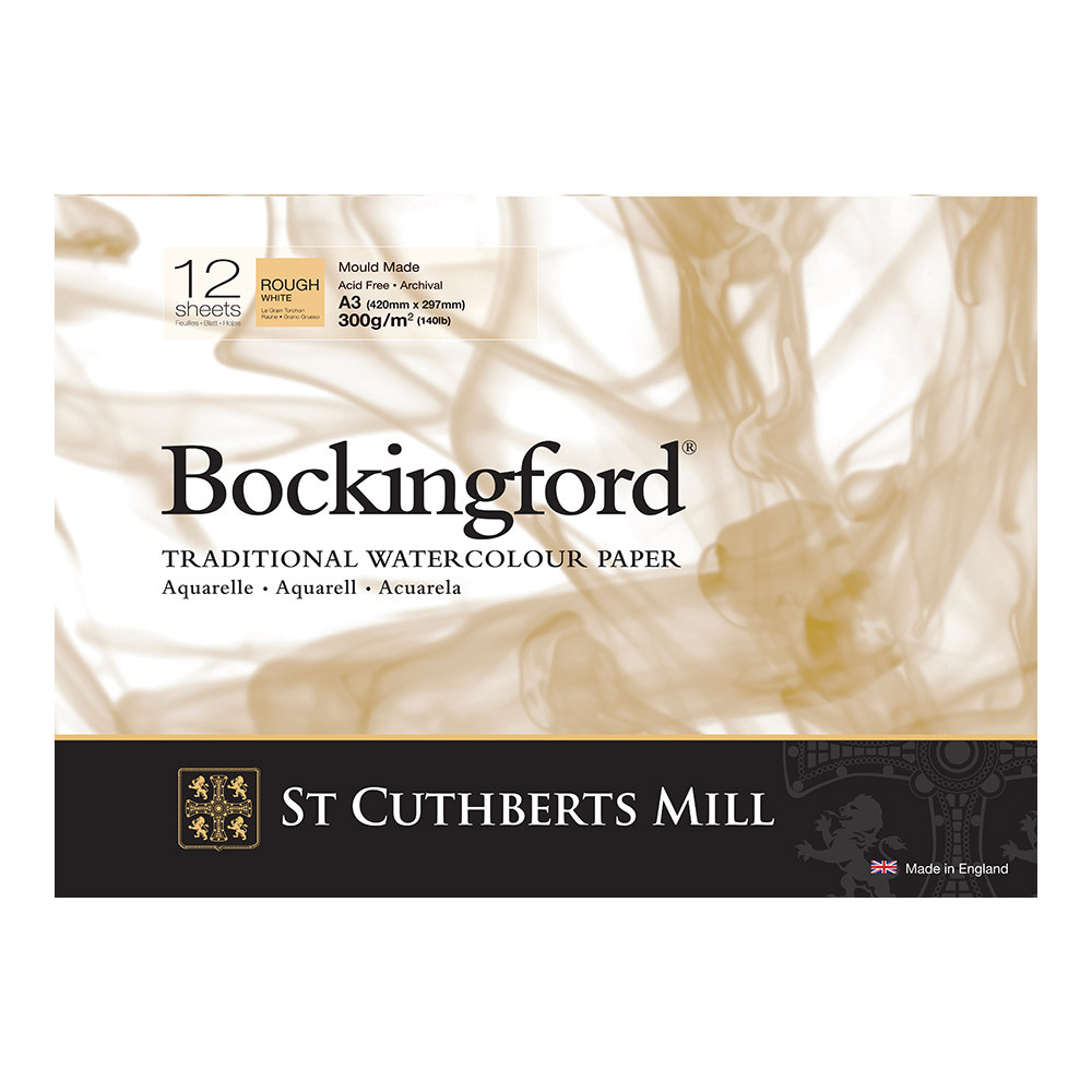Bockingford : Watercolour Paper Glued Pad 300gsm  : Rough : A3 : 12 Sheets