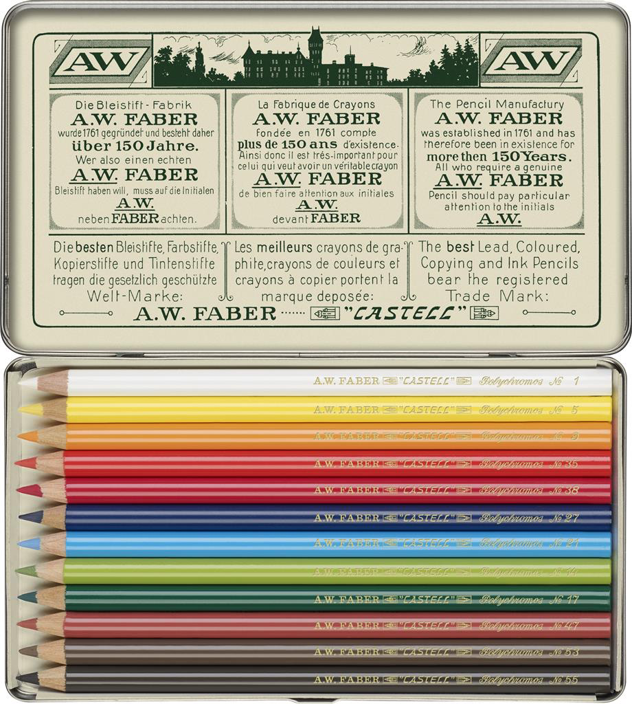 FABER CASTELL Polychromos Pencil Metal tin set 12 Limited Edition 111th Anniversary set - 0