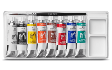 Caran d'Ache Gouache paint tubes assortment of 8 colours paperstory uk