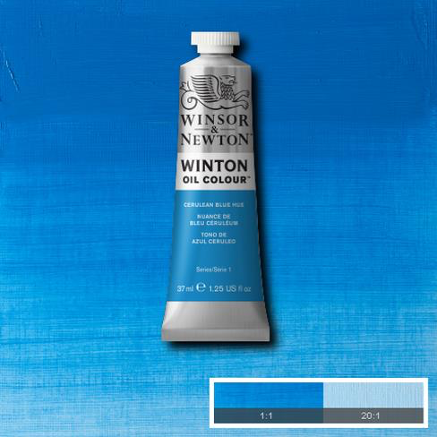 Cerulean Blue Hue is a bright blue pigment with green undertones. It is a careful combination of pigments closely resembling genuine Cerulean Blue.