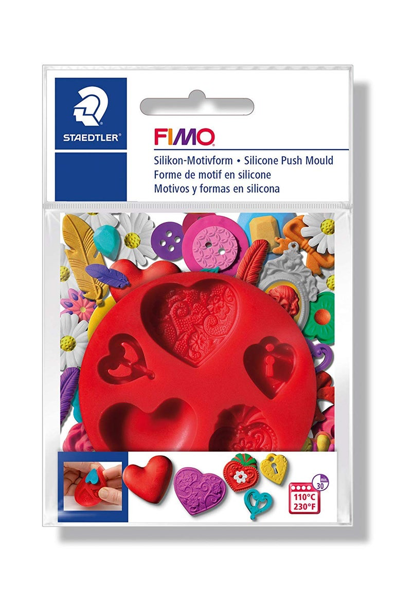 FIMO Staedtler Silicone push mould Hearts mould