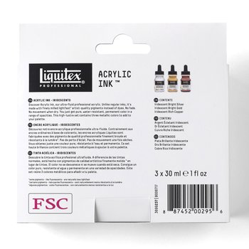 Liquitex Professional Acrylic Ink Set of 3 Iridescent metallic colours