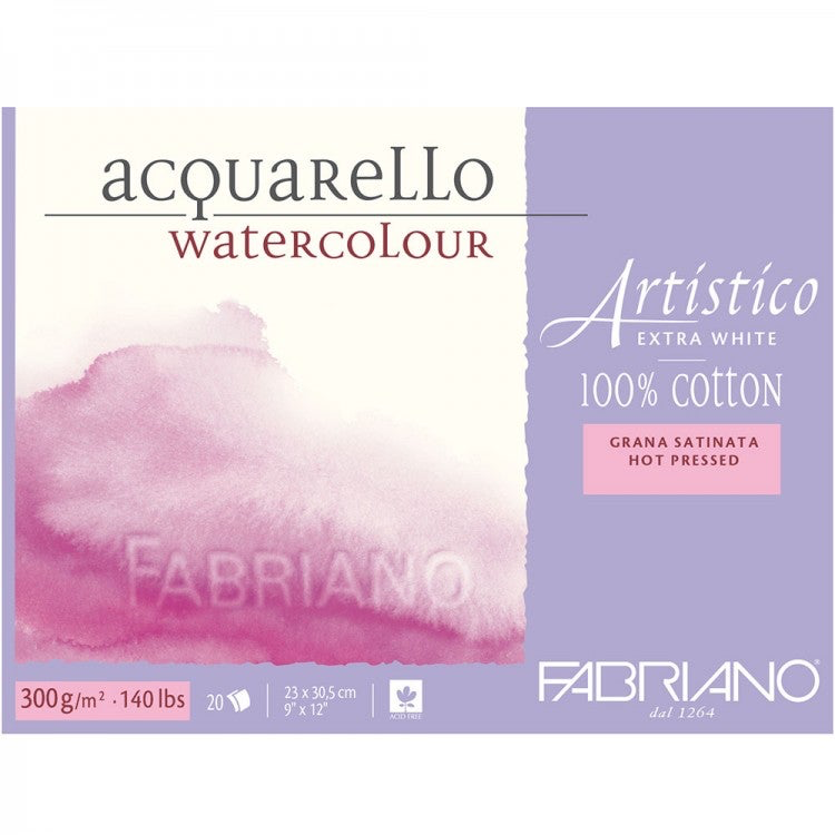 Fabriano Artistico AcquareLLo Watercolour paper 100 % Cotton Extra White 300 gsm