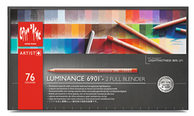 Caran d'Ache Luminance  76 colour assortment set of Artist Pencils + 2 full blenders