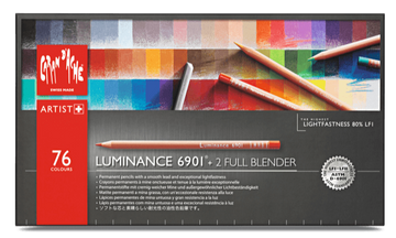 Caran d'Ache Luminance  76 colour assortment set of Artist Pencils + 2 full blenders