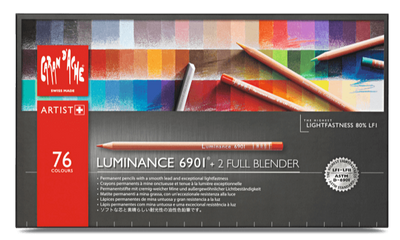 Caran d'Ache Luminance  76 colour assortment set of Artist Pencils + 2 full blenders