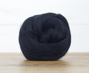 World of Wool : Merino Raven Black  : 100g  23mic Dyed Merino Top.