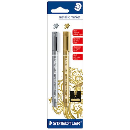 Staedtler metallic marker pen set duo Silver and Gold  1-2 mm