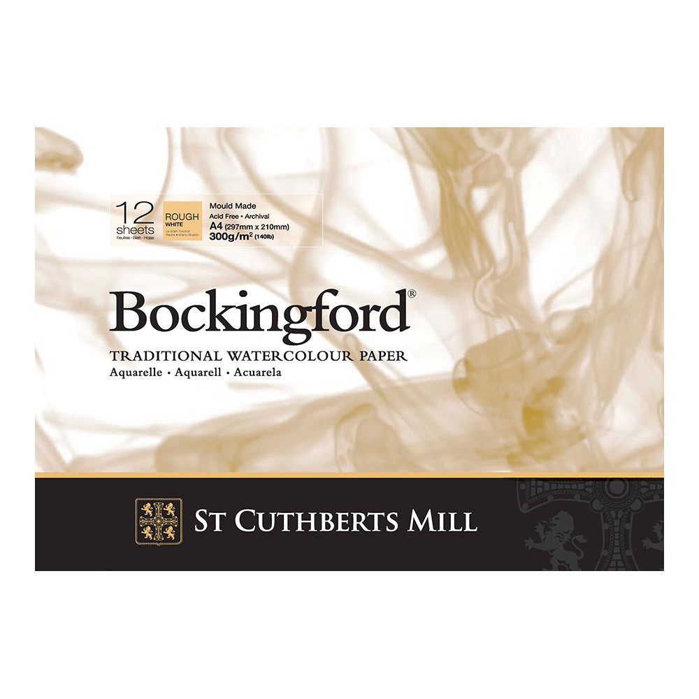 Bockingford : Watercolour Paper Glued Pad 300gsm  : Rough : A4 : 12 Sheets