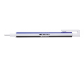 Tombow MONO Zero Eraser Pen 2.3 mm round eraser - Black & blue Striped