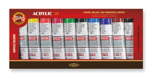 Koh-I-Noor Professional Acrylic artist paint set 10 x 40ml