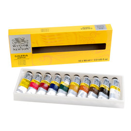 Winsor & Newton Galeria Acrylic Paint set of 10 x 60 ml tubes