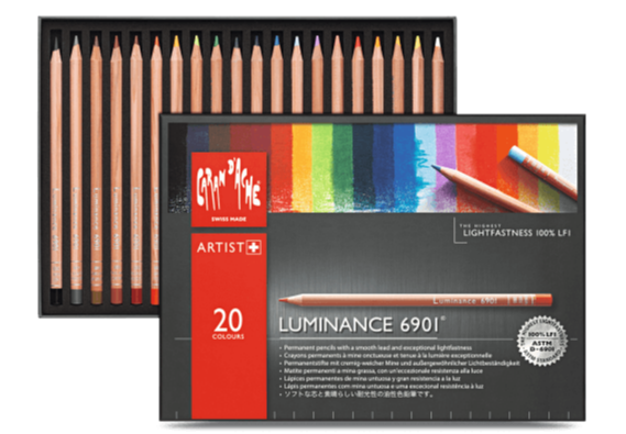 Cardboard box with 20 colours assortment. Caran d'Ache is a name synonymous with quality and professional artists. Obtaining the highest lightfastness