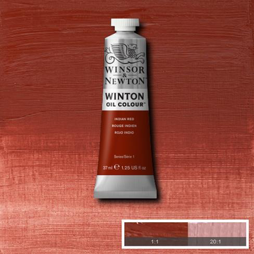 Indian Red is an opaque red colour with blue undertones. Originally made of natural red iron oxides found in earth, it is one of the oldest pigments and is favoured for its permanence.