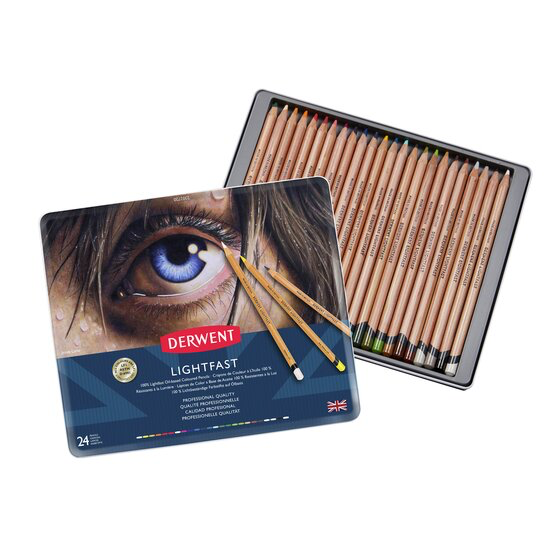 Derwent Lightfast Coloured Artist Pencils tin of 24
