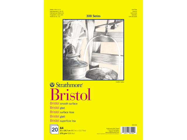 Strathmore 300 Series, Bristol Paper : 11 x 14" ( 27.9 x 35.6 cm) : 20 sheets SMOOTH