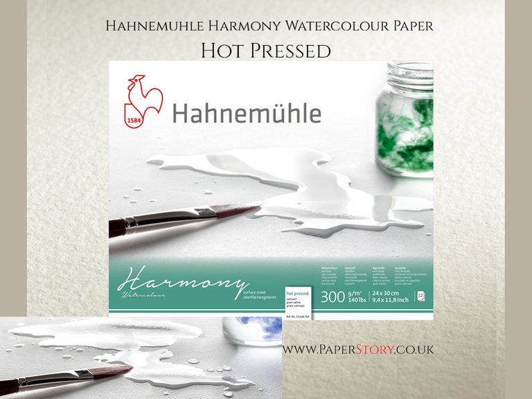 Hahnemühle Harmony Watercolour Hot Pressed Spiral Bound 300gsm x 12 sheets : A3