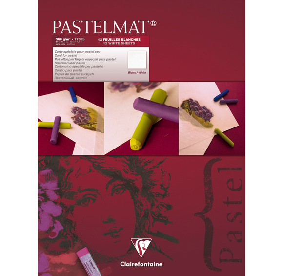 Pastelmat Clairefontaine Nº 3 Pad x 12 sheets White 7" x 9.5" (18 x 24 cm) - Small